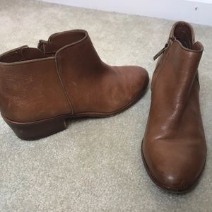 Brown leather boots